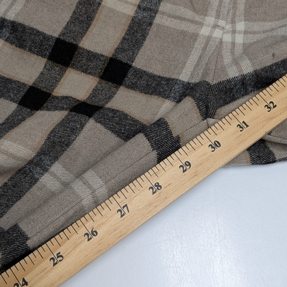 Aritzia Wilfred Madelon women's neutral plaid wool wide legs pants size 00 - Picture 9 of 10